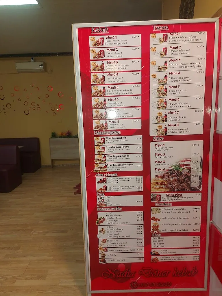 Menu_Nadia Döner kebab_Talayuela_immagine_1