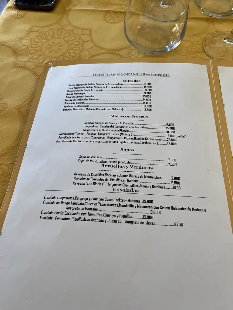 Menu_HOTEL - RESTAURANTE LAS GLORIAS_Torre de Santa María_image_3