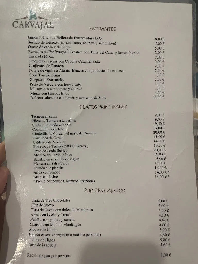 Menu_Hotel Carvajal_Torrejón el Rubio_image_1