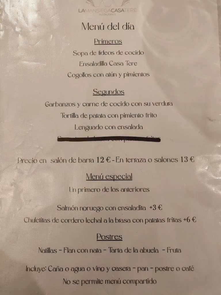 Menu_La Mansiega Casa Tere_Torremocha_image_1