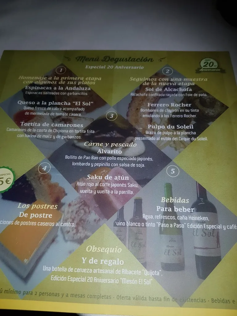 Menu_Bar restaurante Mesón El Sol_Albacete_immagine_3