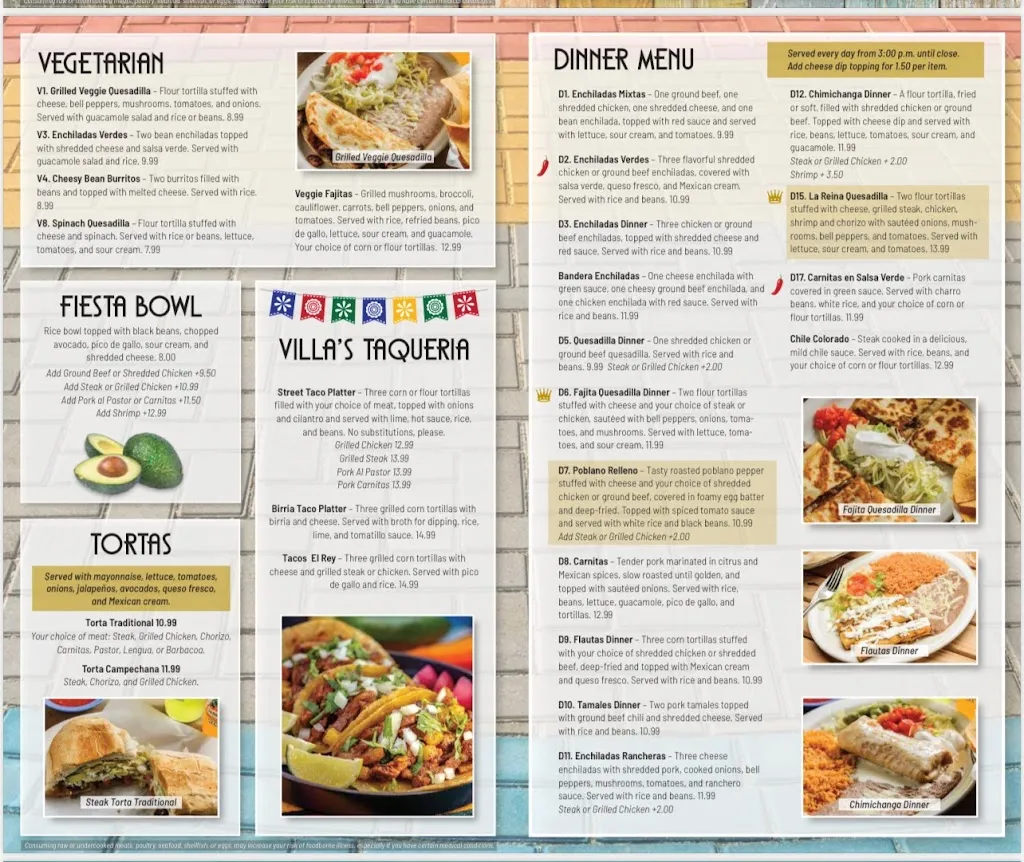 Menu_Villa Del Rey Cocina Mexicana 