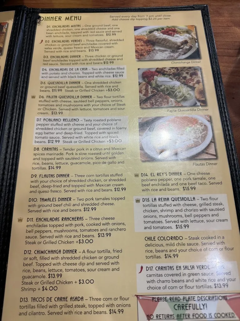 Menu_Villa Del Rey Cocina Mexicana 