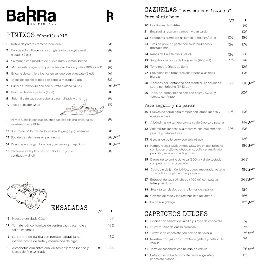 Menu_BaRRa de Pintxos Valdebebas_Valdefuentes_image_1