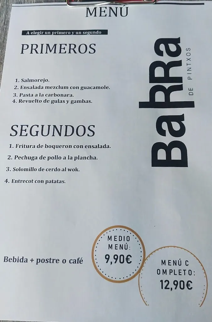 Menu_BaRRa de Pintxos Valdebebas_Valdefuentes_image_2