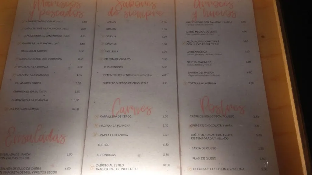 Menu_Bar Inocencio_Valverde del Fresno_image_1