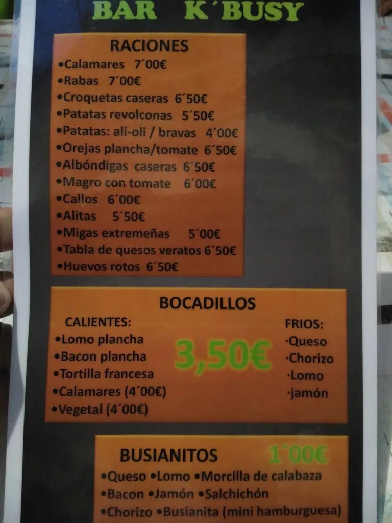 Menu_Bar K` Busy_Villanueva de la Vera_image_2