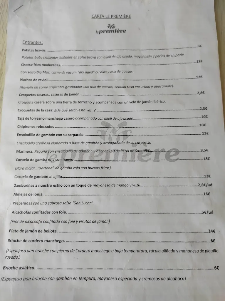 Menu_Le Première_Albacete_image_2