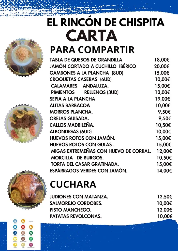 Menu_RESTAURANTE EL RINCON DE CHISPITA Y DISCOTECA TENEGUIA_Zarza de Granadilla_image_1