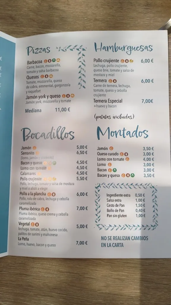 Menu_LA PEÑA Café&Tapas_Valencia de Alcántara_image_1