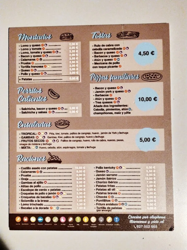 Menu_Café Bar Artesanos_Valencia de Alcántara_immagine_1