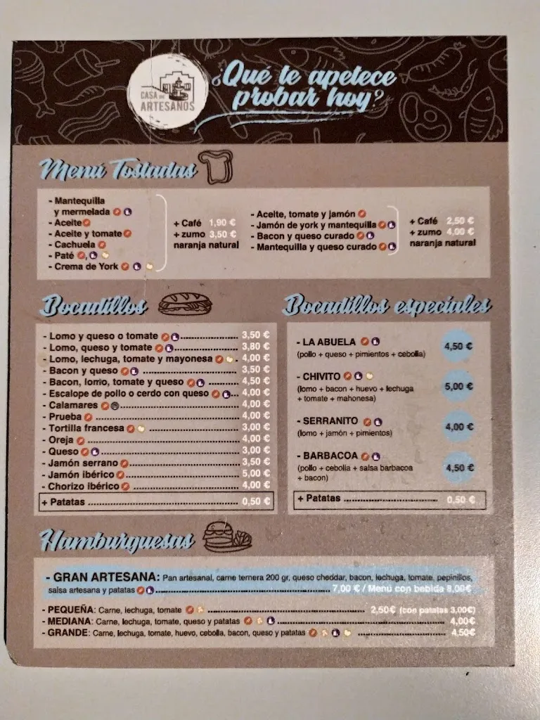 Menu_Café Bar Artesanos_Valencia de Alcántara_immagine_2