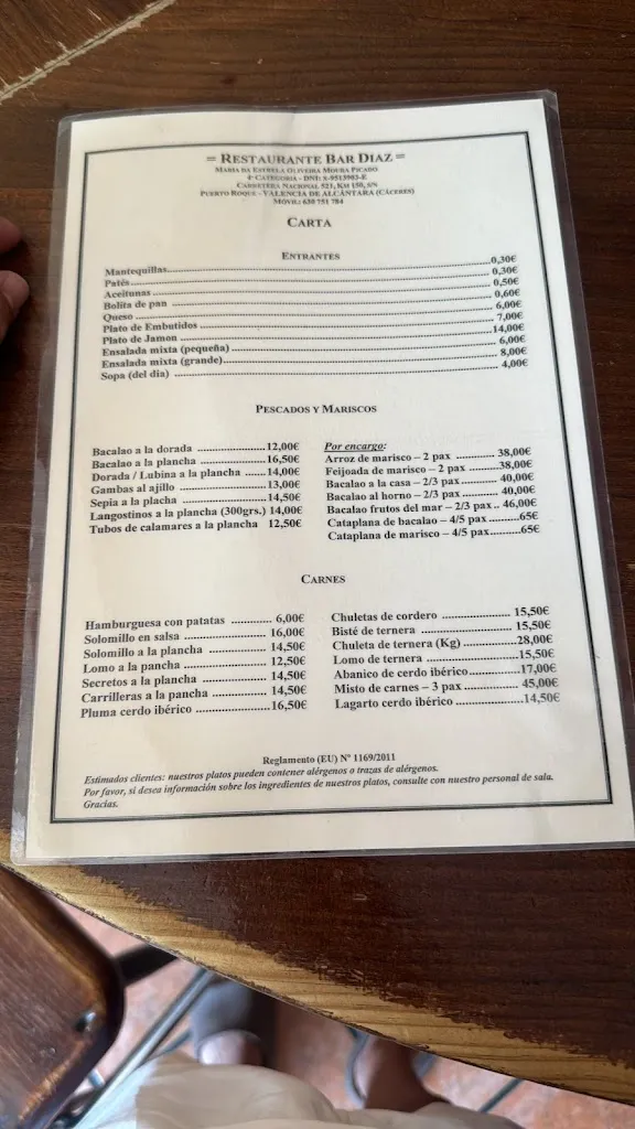 Menu_Restaurante Bar Díaz_Valencia de Alcántara_image_4