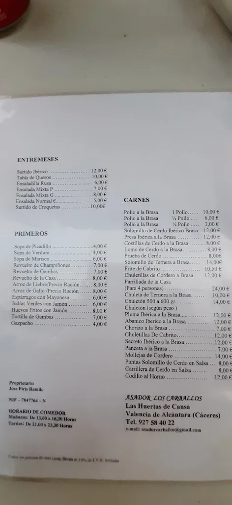 Menu_Café-Bar El Pino_Valencia de Alcántara_image_2