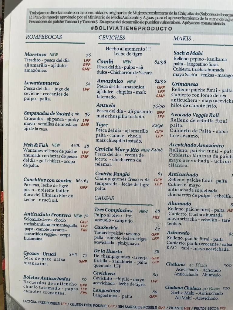 Menu_Sach'a Huaska_Santa Cruz de la Sierra_image_3