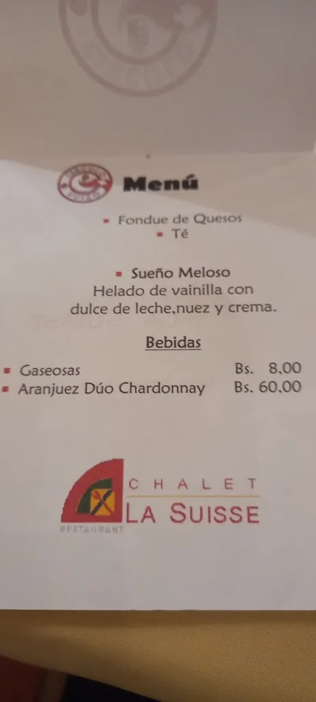 Menu_Chalet la Suisse_Santa Cruz de la Sierra_image_2