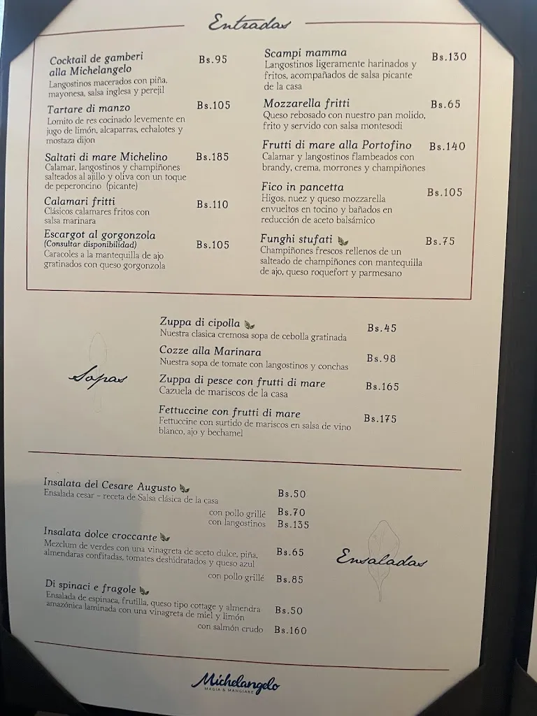 Menu_Restaurante Michelangelo_Santa Cruz de la Sierra_image_3