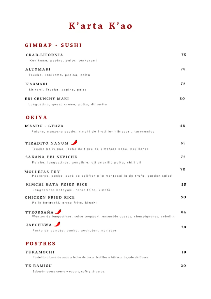 Menu_Kao by Sach'a_Santa Cruz de la Sierra_image_2