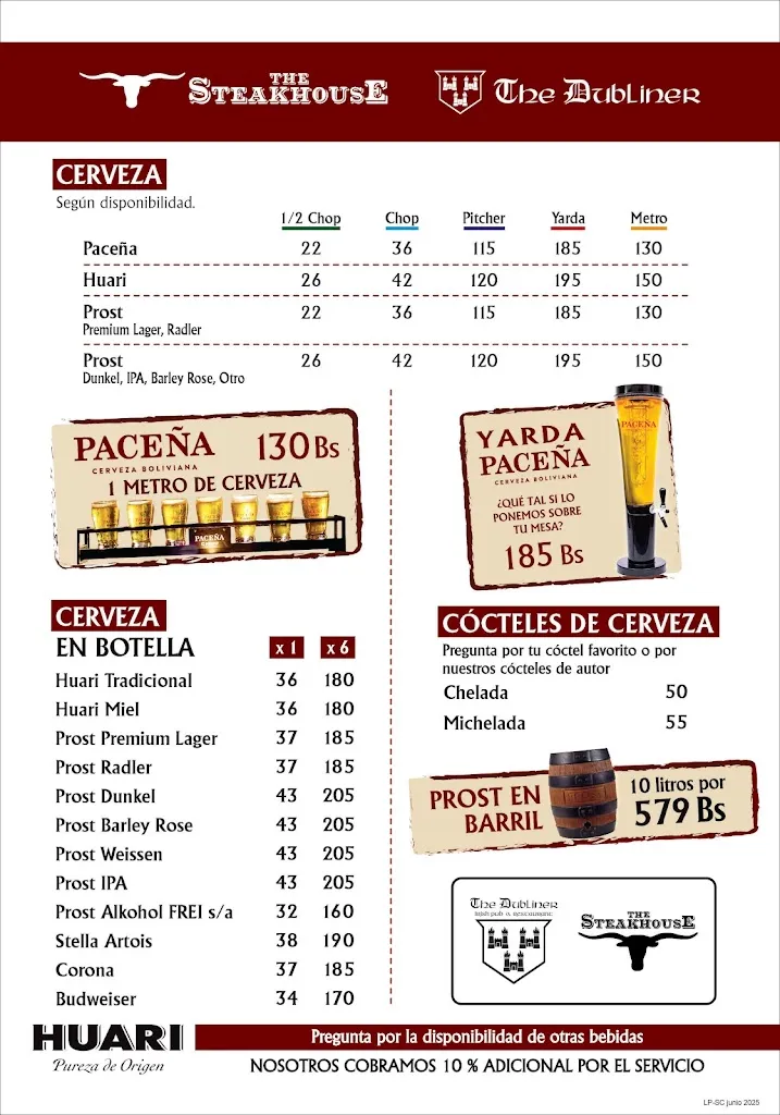 Menu_The Dubliner_Santa Cruz de la Sierra_image_3