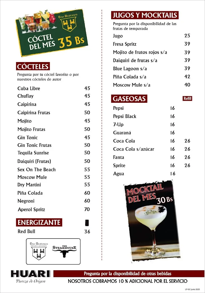 Menu_The Dubliner_Santa Cruz de la Sierra_image_4