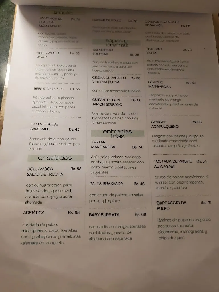 Menu_Mangarosa Brasserie_Santa Cruz de la Sierra_immagine_4