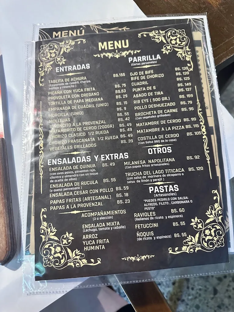Menu_Grill Restaurant La Cabrera_Santa Cruz de la Sierra_image_1
