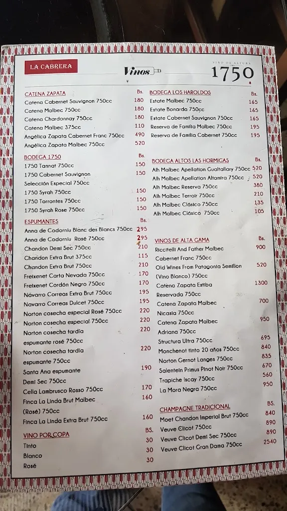 Menu_Grill Restaurant La Cabrera_Santa Cruz de la Sierra_image_3