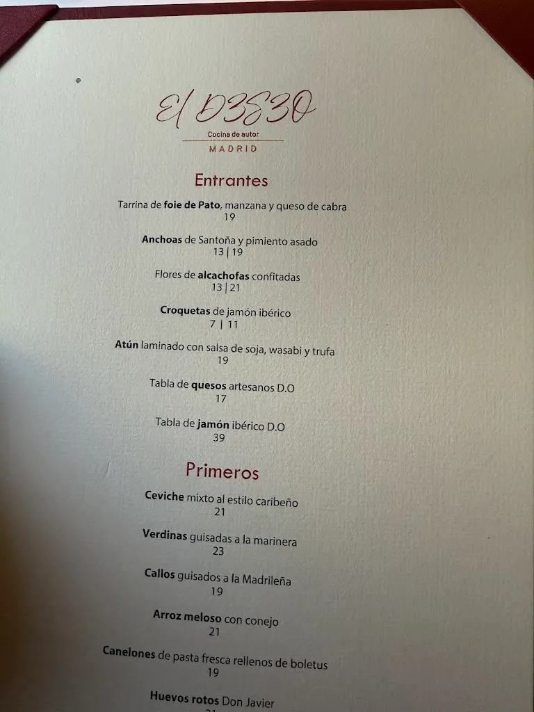 Menu_El D3S3O Madrid_Ares_image_2