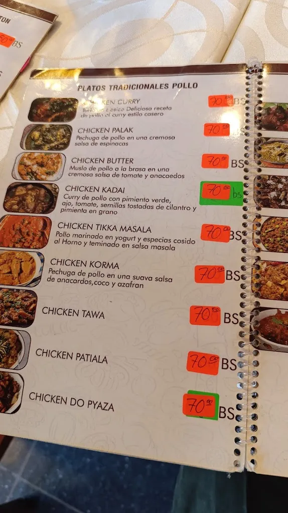 Menu_MAHARAJA INDIAN RESTURENT SANTA CRUZ BOLIVIA_Santa Cruz de la Sierra_image_1