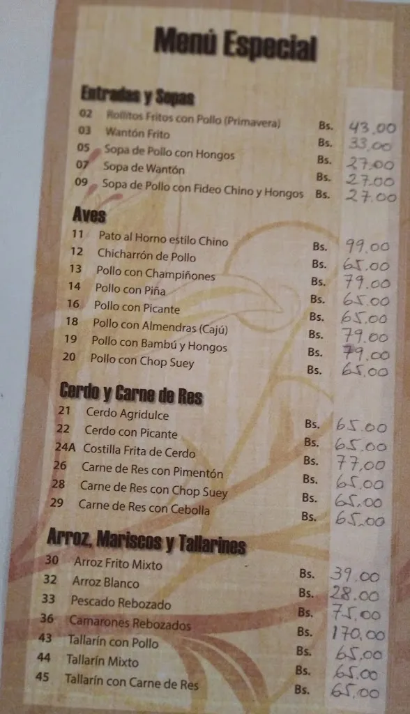 Menu_Bar Restaurant Shanghai_Santa Cruz de la Sierra_image_1