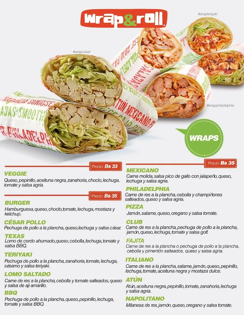 Menu_Wrap&Roll Las Palmas, Santa Cruz_Santa Cruz de la Sierra_image_1