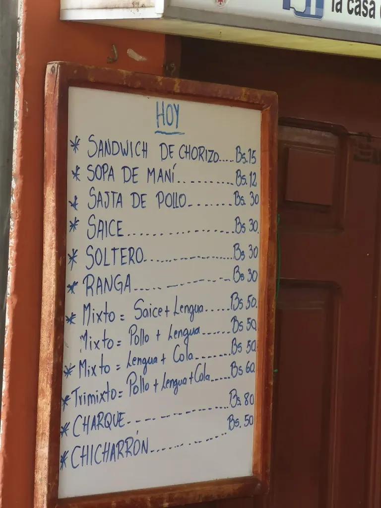 Menu_Restaurante La Casa del Mondongo Chuquisaqueño_Santa Cruz de la Sierra_image_1