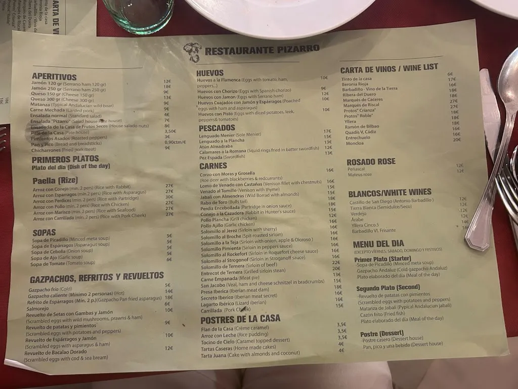 Menu_Restaurante Pizarro_Alcalá de los Gazules_image_3