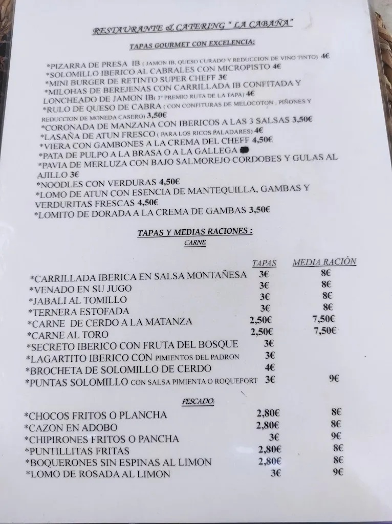 Menu_Restaurante Catering la Cabaña_Alcalá de los Gazules_immagine_3