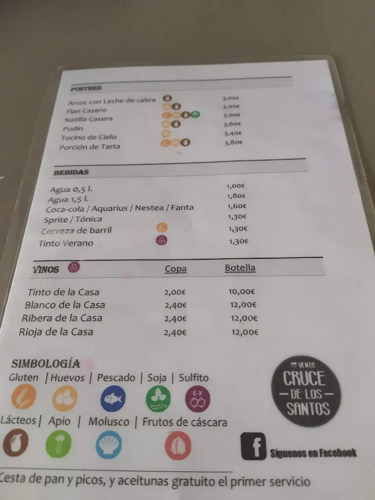 Menu_Venta Cruce De Los Santos_Alcalá de los Gazules_image_2