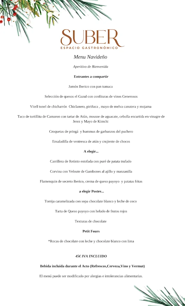 Menu_Suber - Espacio Gastronomico_Alcalá de los Gazules_image_1