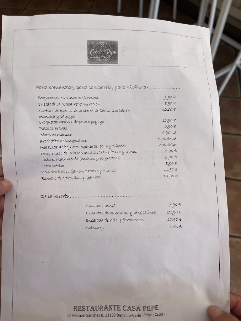 Menu_Restaurante Casa Pepe_Benalup-Casas Viejas_immagine_1