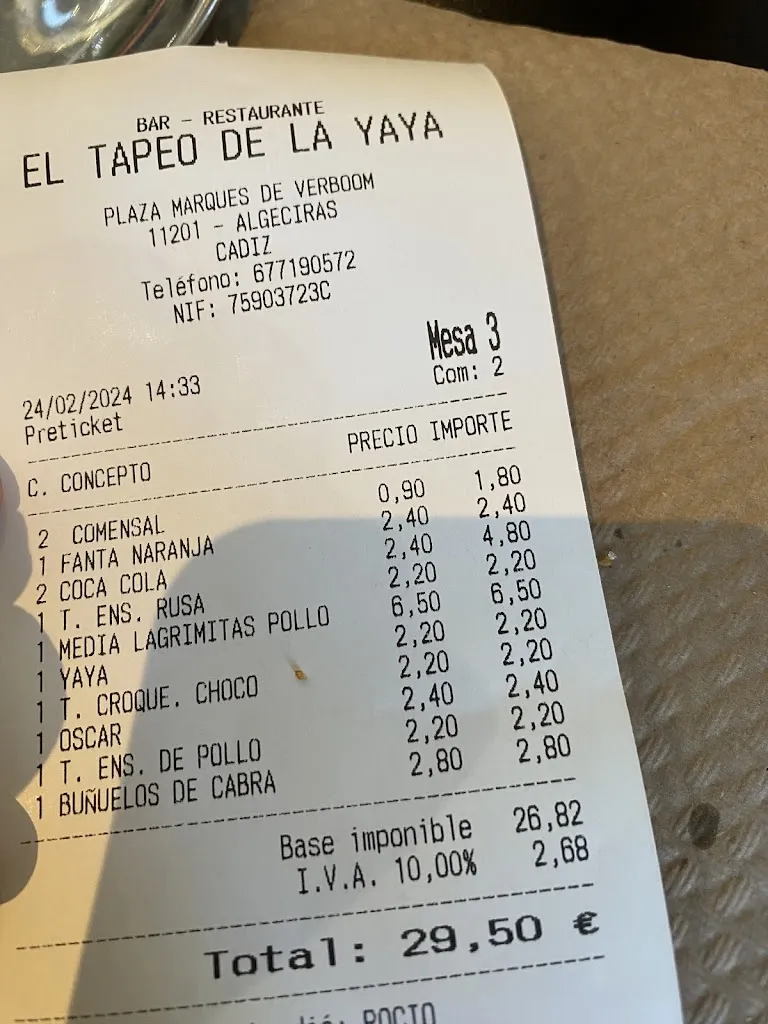 Eva Mayone_El Tapeo de La Yaya (Algeciras)_Algeciras_review
