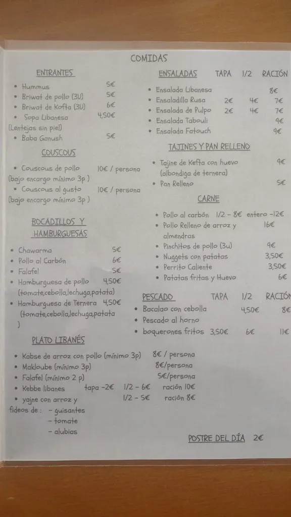 Menu_Sabores de Líbano_Algeciras_image_1