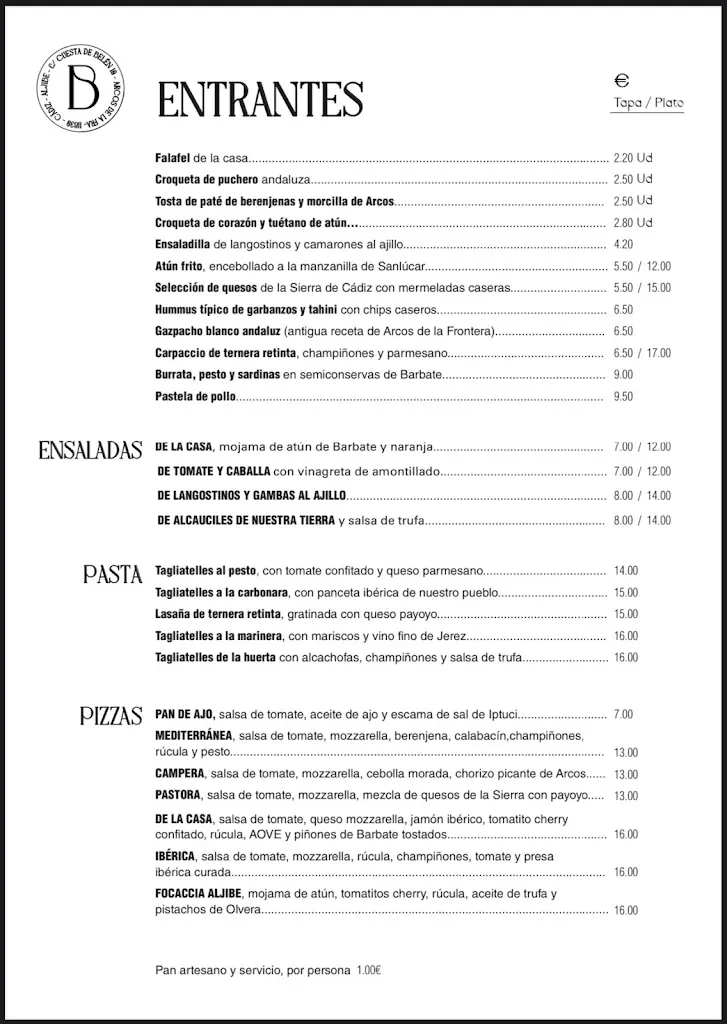 Menu_Aljibe Restaurante | Arcos de la Frontera_Arcos de la Frontera_image_1