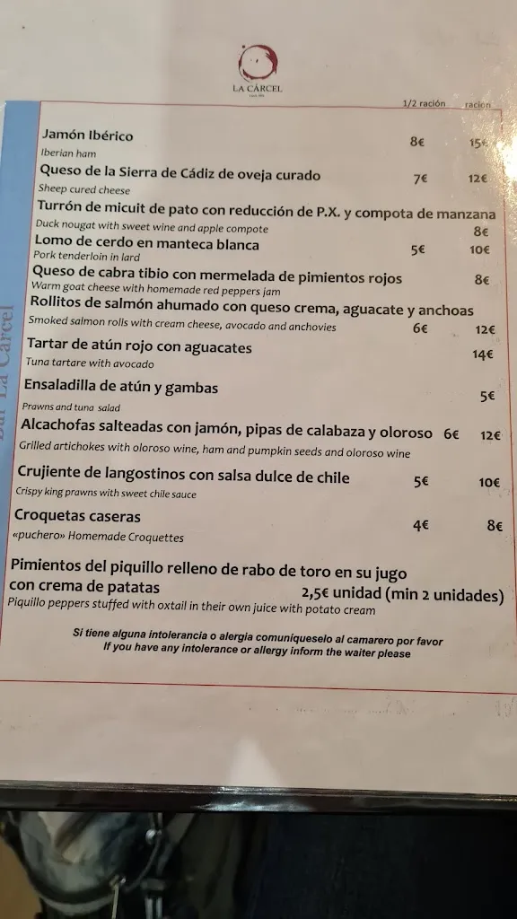 Menu_La Cárcel_Arcos de la Frontera_image_4