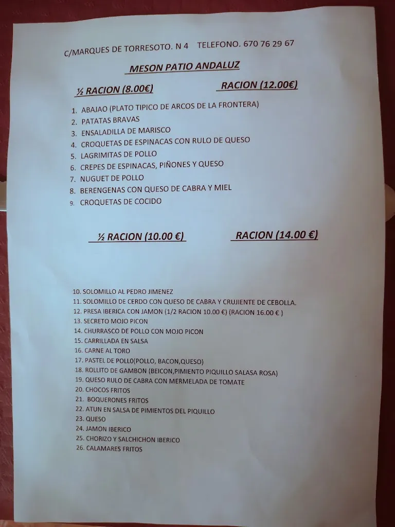 Menu_Mesón Patio Andaluz_Arcos de la Frontera_image_3