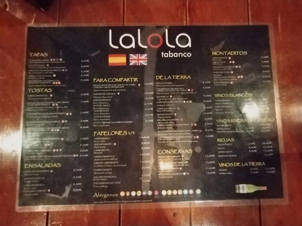 Menu_Tabanco lalola_Arcos de la Frontera_image_1