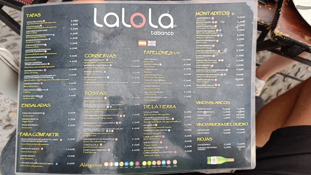 Menu_Tabanco lalola_Arcos de la Frontera_image_2