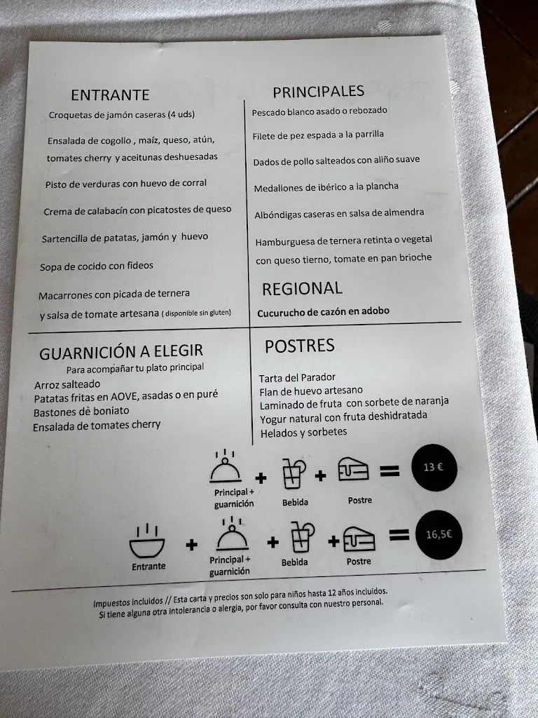 Menu_Restaurante del Parador de Arcos de la Frontera_Arcos de la Frontera_image_2
