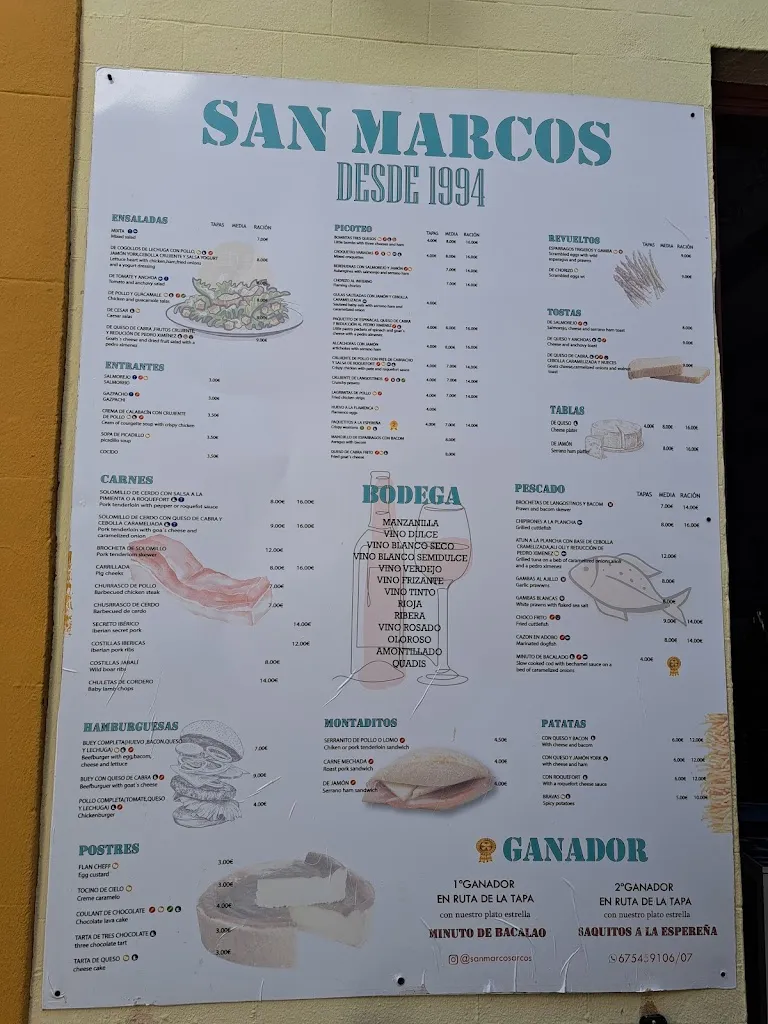 Menu_San Marcos - Tapasbar_Arcos de la Frontera_immagine_1