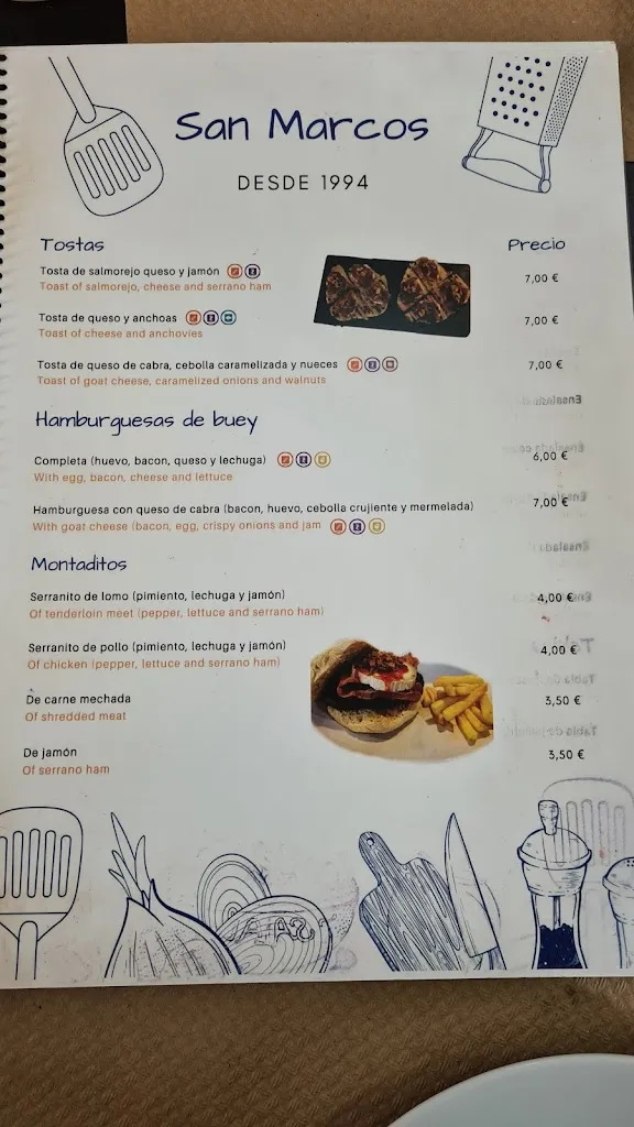 Menu_San Marcos - Tapasbar_Arcos de la Frontera_immagine_3