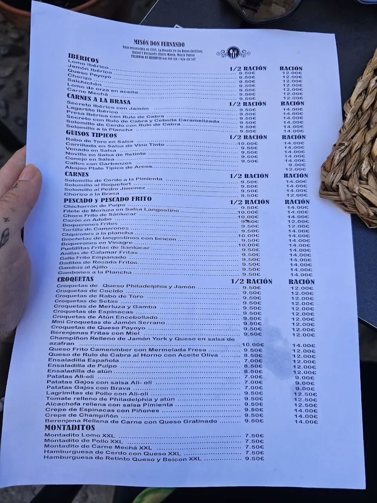 Menu_Restaurante Mesón Don Fernando_Arcos de la Frontera_image_1