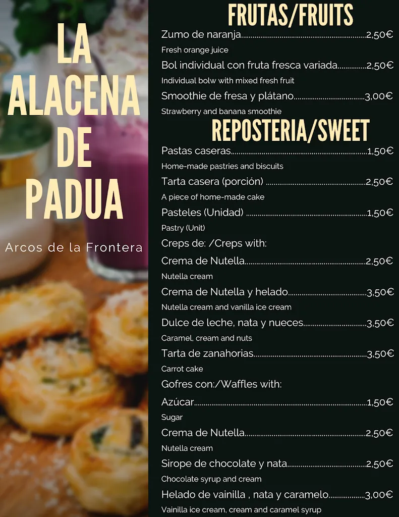 Menu_La Alacena de Padua | Cafetería de dulces caseros, desayunos y meriendas en Arcos de la Frontera_Arcos de la Frontera_image_2
