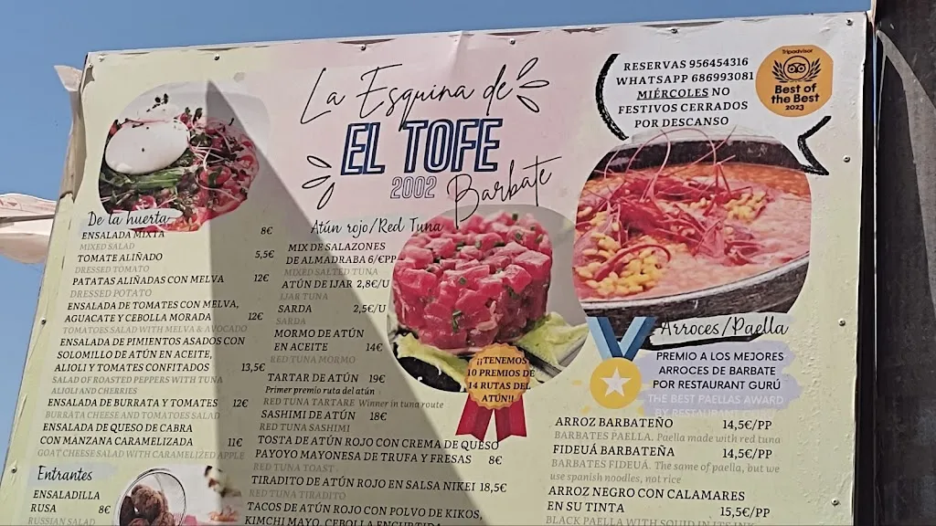 Menü_Restaurante La Esquina del Tofe_Barbate_Bild_2